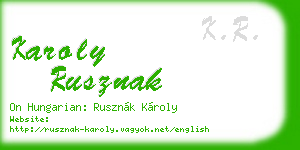 karoly rusznak business card