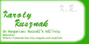 karoly rusznak business card
